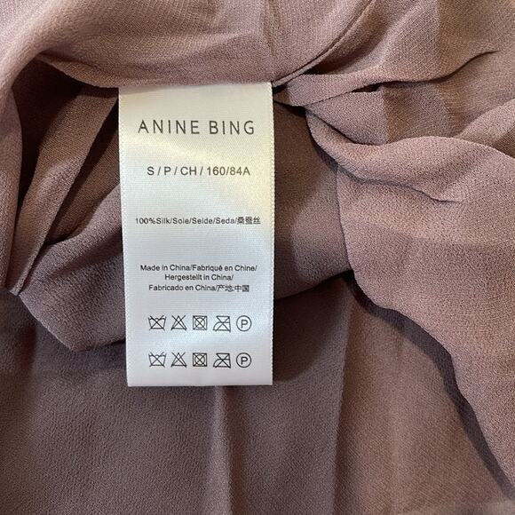 Anine Bing Eliana Silk Halterneck Maxi Dress in Iron Brown Size Small - Picture 8 of 9